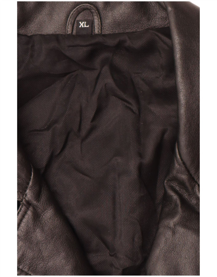 Jachetă de piele vintage pentru bărbați UK 42 XL din piele neagră