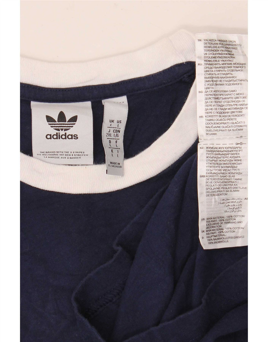 Tricou pentru bărbați Adidas Top mare din bumbac bleumarin