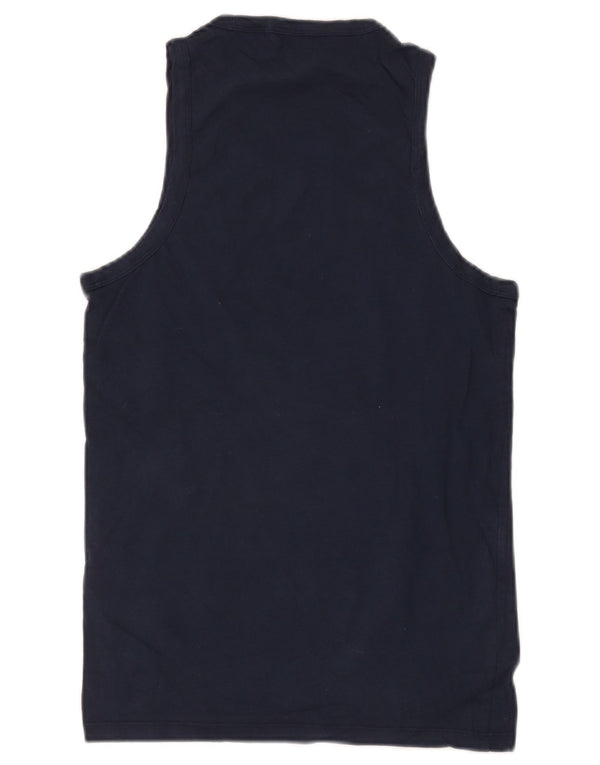 Levi's Femei Vest Vest Top UK 10 Small Bleumarin Bumbac