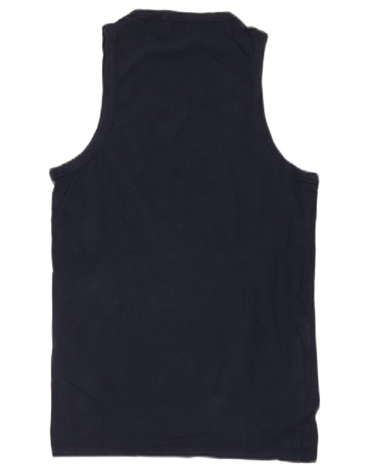 Levi's Femei Vest Vest Top UK 10 Small Bleumarin Bumbac