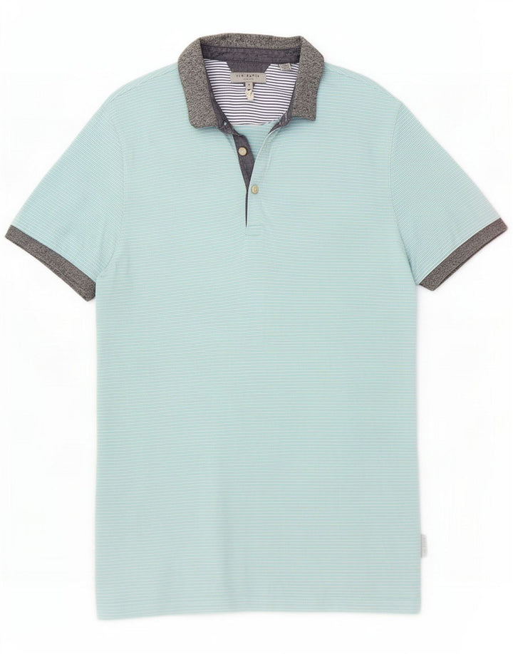 Ted Baker Cămașă Polo pentru bărbați Mărimea 3 Bumbac cu dungi albastre medii