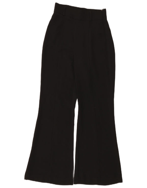 Pantaloni casual evazați pentru femei cu talie înaltă Zara Mediu L28 L30 Poliester negru