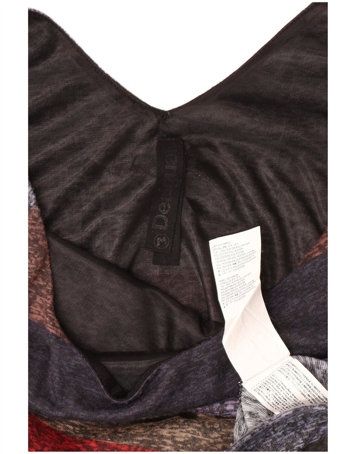 Rochie teacă pentru femei DESIGUAL, cu mâneci 3/4, UK 12, în dungi medii, multicolore