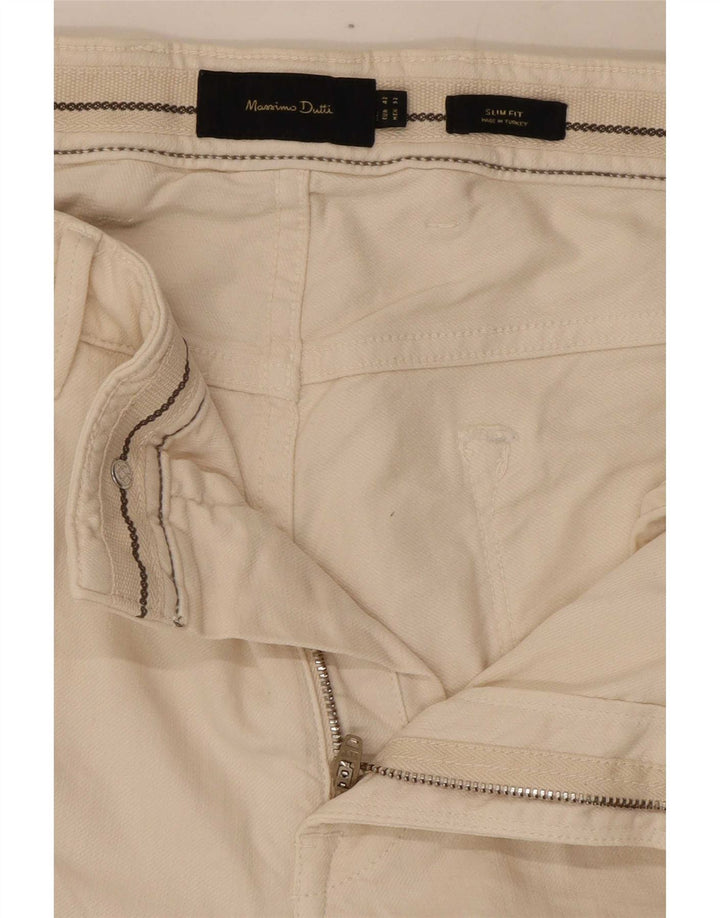 Blugi subțiri Massimo Dutti pentru femei EU 42 Large W32 L31 Bumbac alb