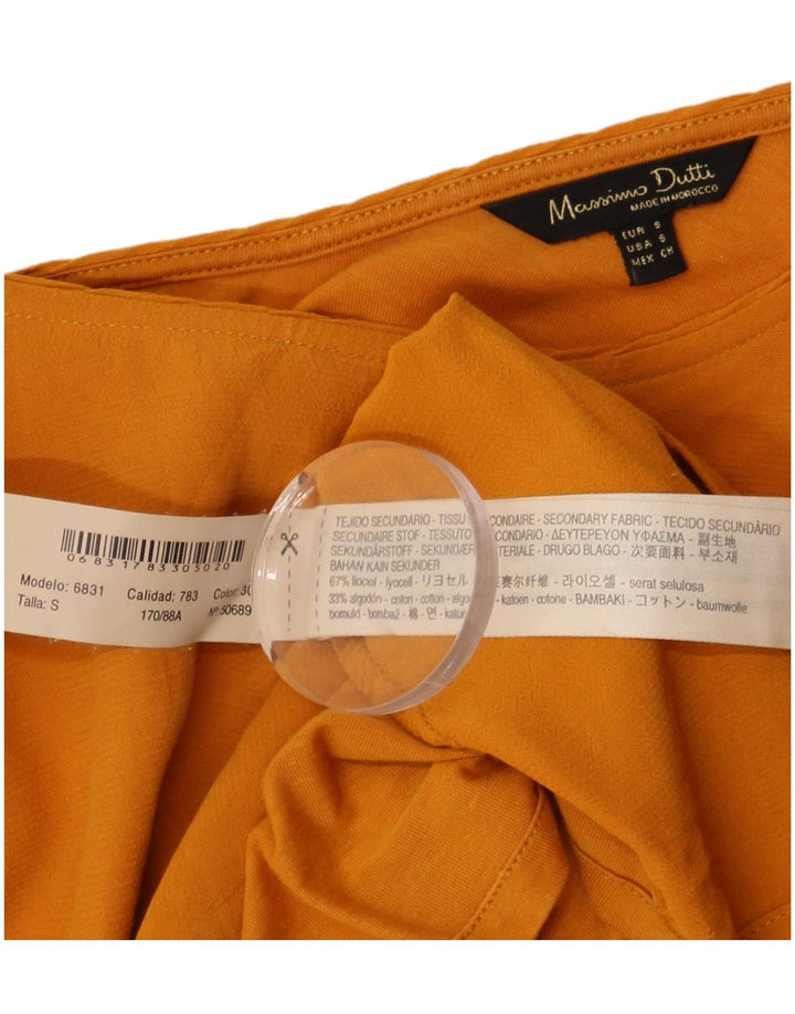 Bluză cu mânecă lungă pentru femei Massimo Dutti Top UK 10 Lyocell galben mic