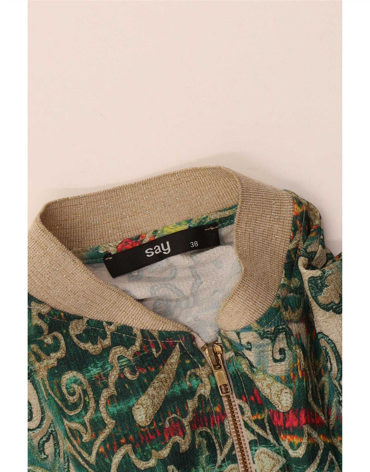 Bomber Vintage pentru femei EU 38 Medium Green Paisley