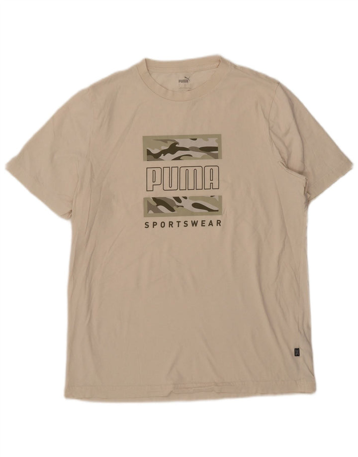 Tricou grafic Puma pentru bărbați Top mare din bumbac alb