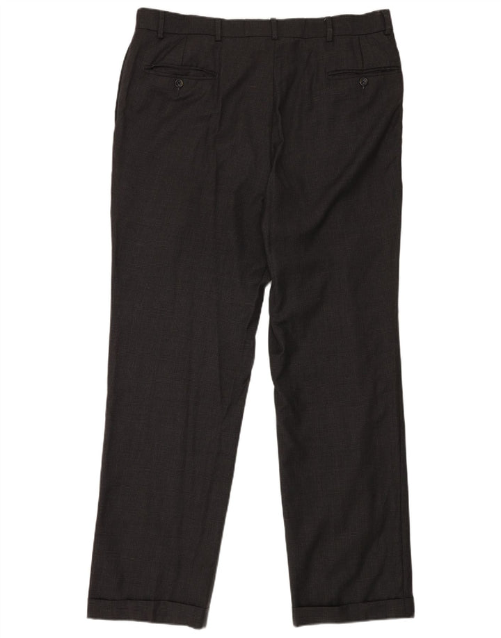 Pantaloni de costum pentru bărbați NAUTICA L38 L32 Lână cu carouri gri