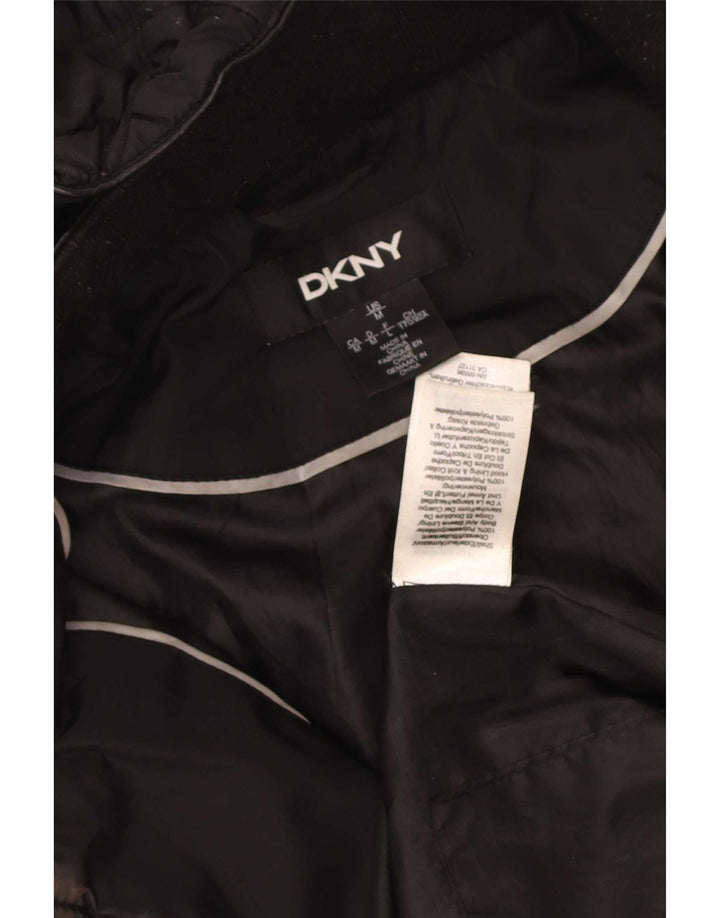 Jachetă matlasată cu glugă Dkny pentru femei UK 14 Poliester mediu albastru bleumarin