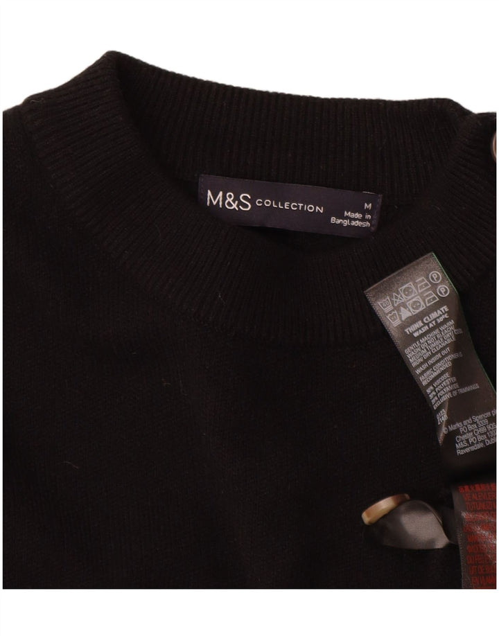 Pulover pentru femei Marks & Spencer cu decolteu rotund din viscoză neagră medie UK 14