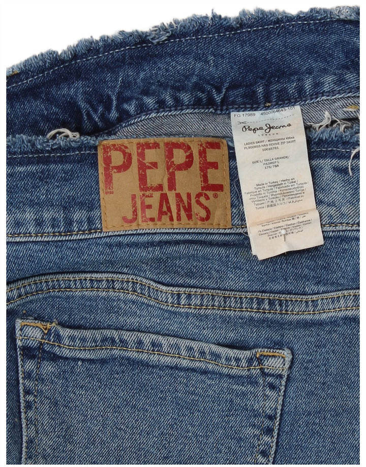 PEPE JEANS Womens Mini Denim Skirt Large W32 Blue Cotton