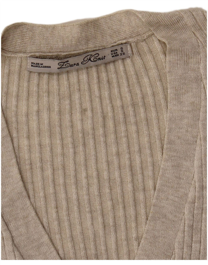 Pulover cardigan pentru femei Zara UK 8 Small Bej
