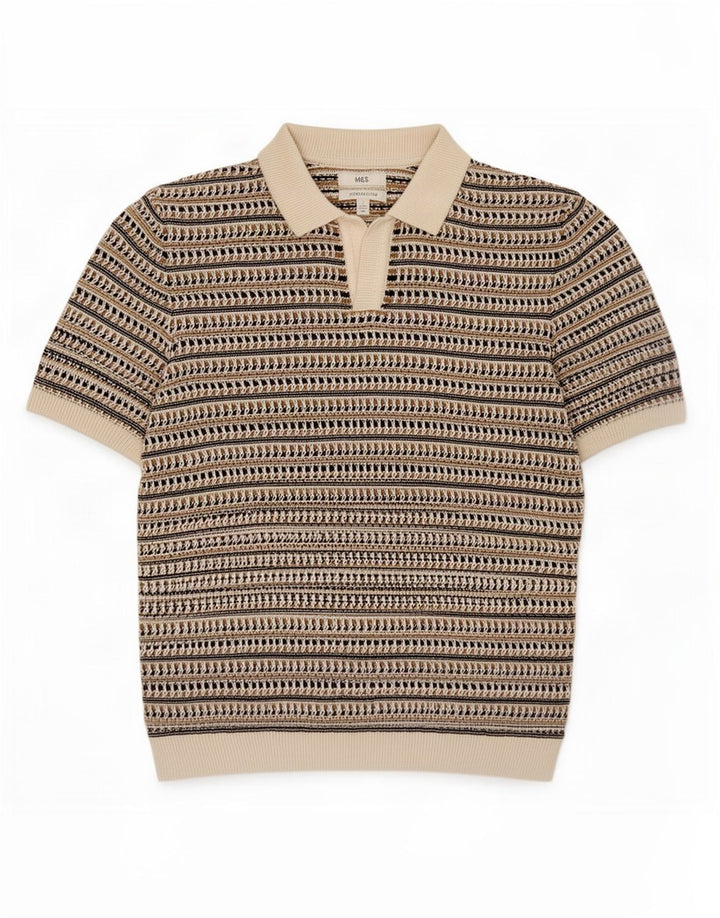 Tricou polo cu mânecă scurtă pentru bărbați Marks & Spencer, cu dungi mici, multicolore