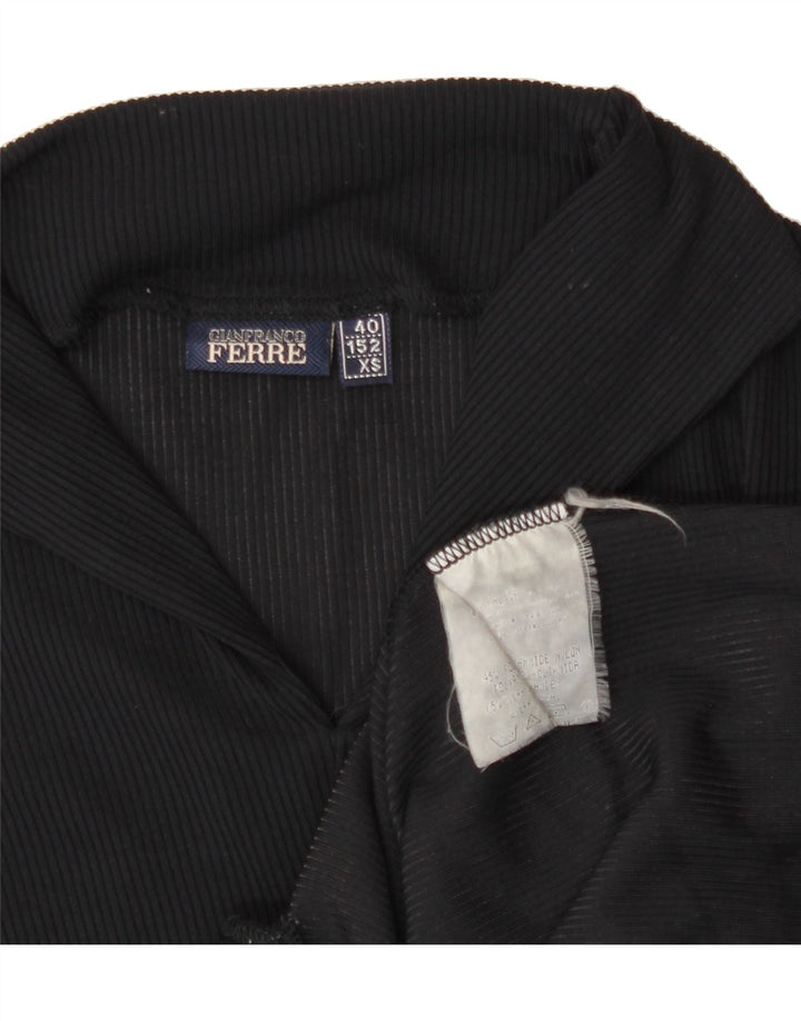 GIANFRANCO FERRE Womens Crop Top Long Sleeve IT 40 Small Black Polyamide Vintage Gianfranco Ferre and Second-Hand Gianfranco Ferre from Messina Hembry 