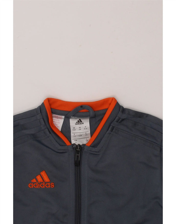 ADIDAS Boys Tracksuit Top Jacket 5-6 Years Grey Polyester Vintage Adidas and Second-Hand Adidas from Messina Hembry 