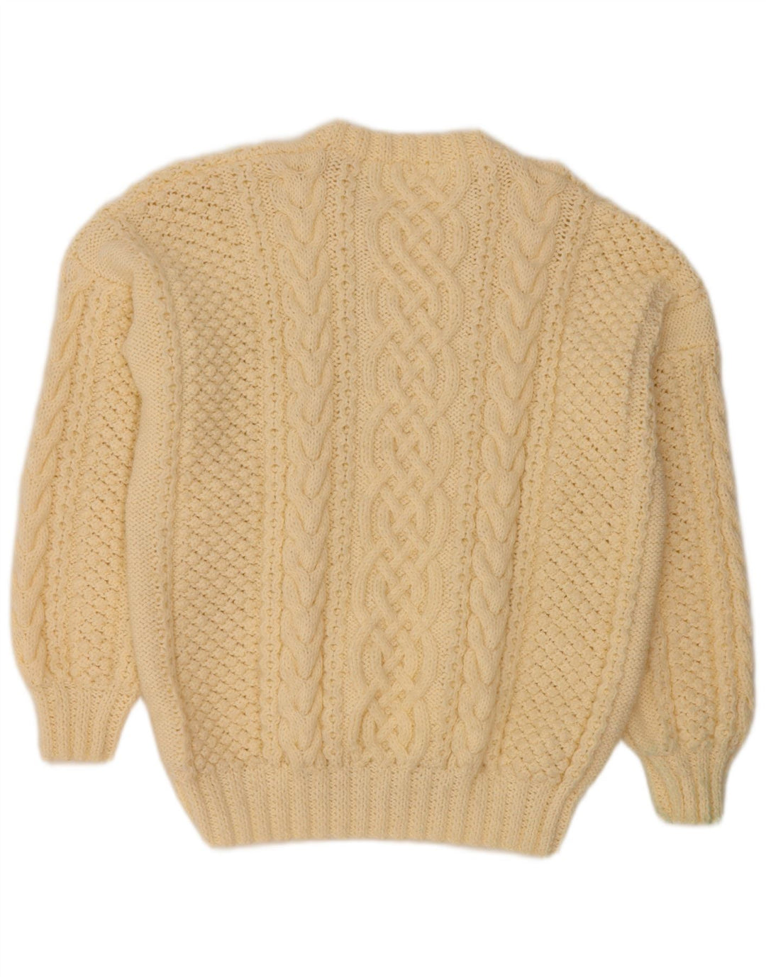 Pulover VINTAGE pentru femei cu decolteu triplu UK 14, mare, alb