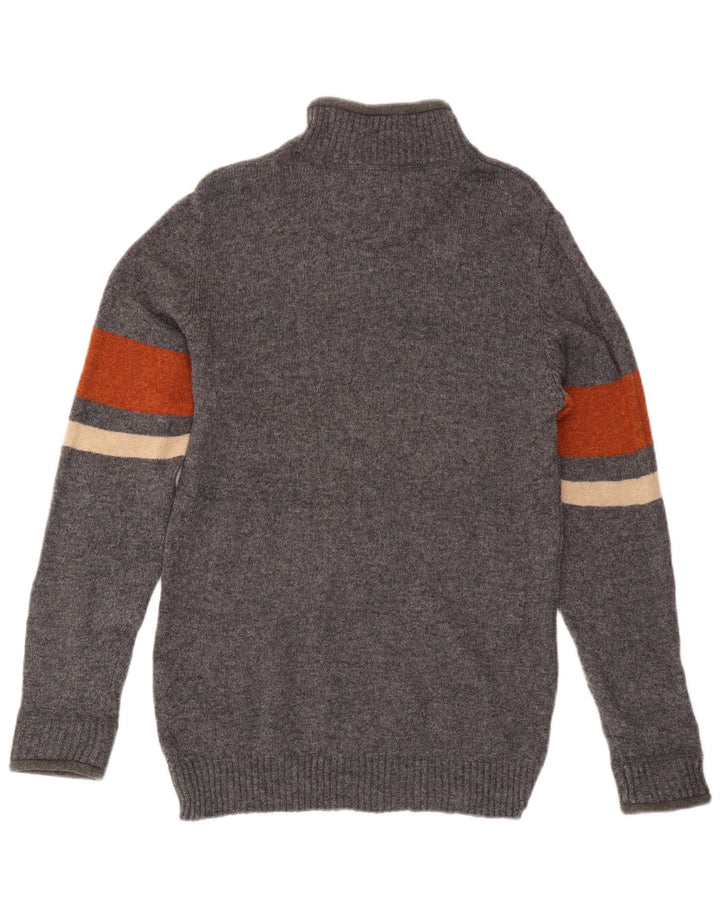 Pulover pentru bărbați Marks & Spencer, Blue Harbour, cu fermoar, cu gât, mic, gri