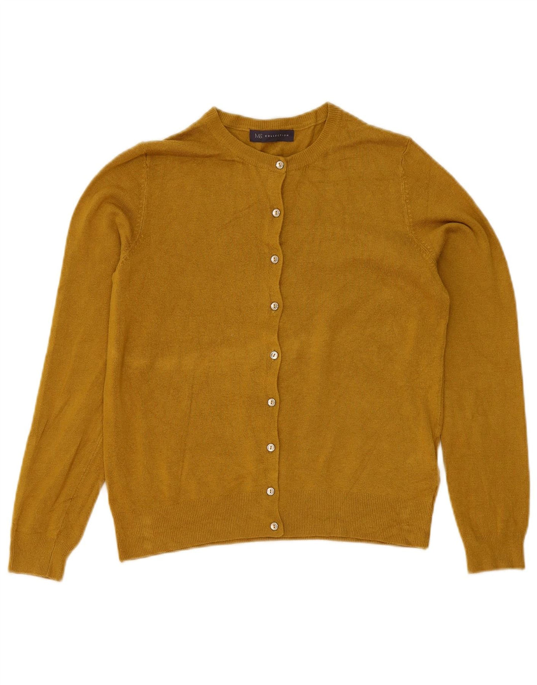 Pulover cardigan pentru femei Marks & Spencer UK 12, viscoză galbenă medie