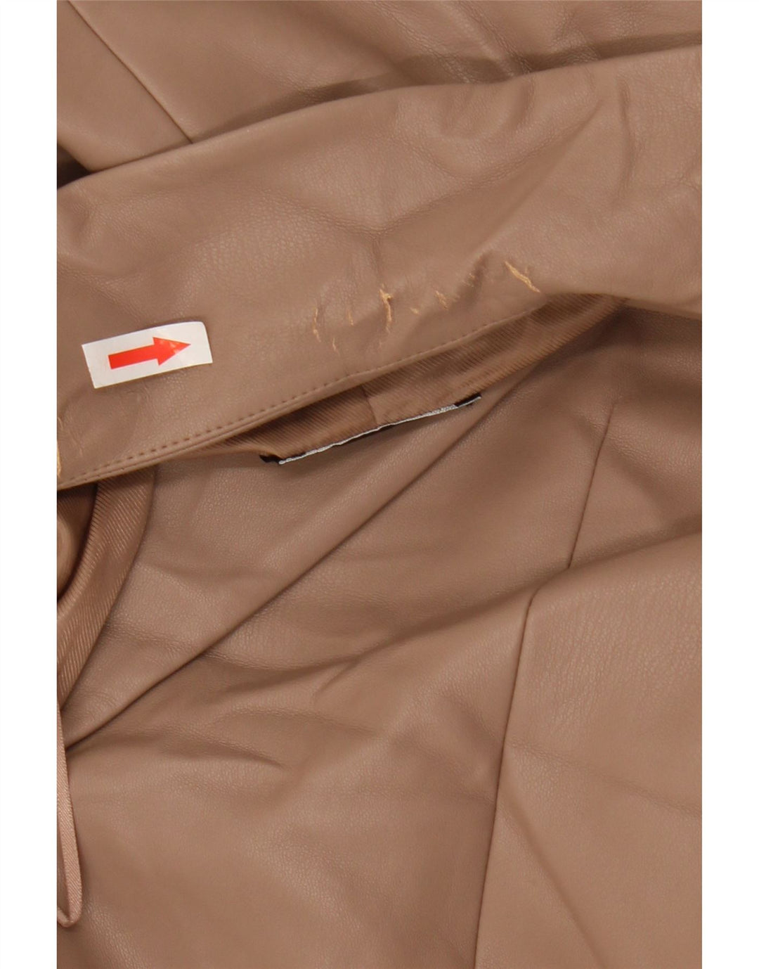 Jachetă pentru femei Zara cu 2 nasturi din piele artificială, UK 10, poliester bej mic