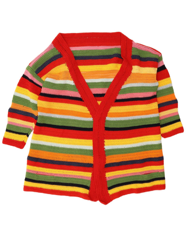 Pulover Vintage cardigan cu paragate pentru femei UK 14 Medium Multicolor