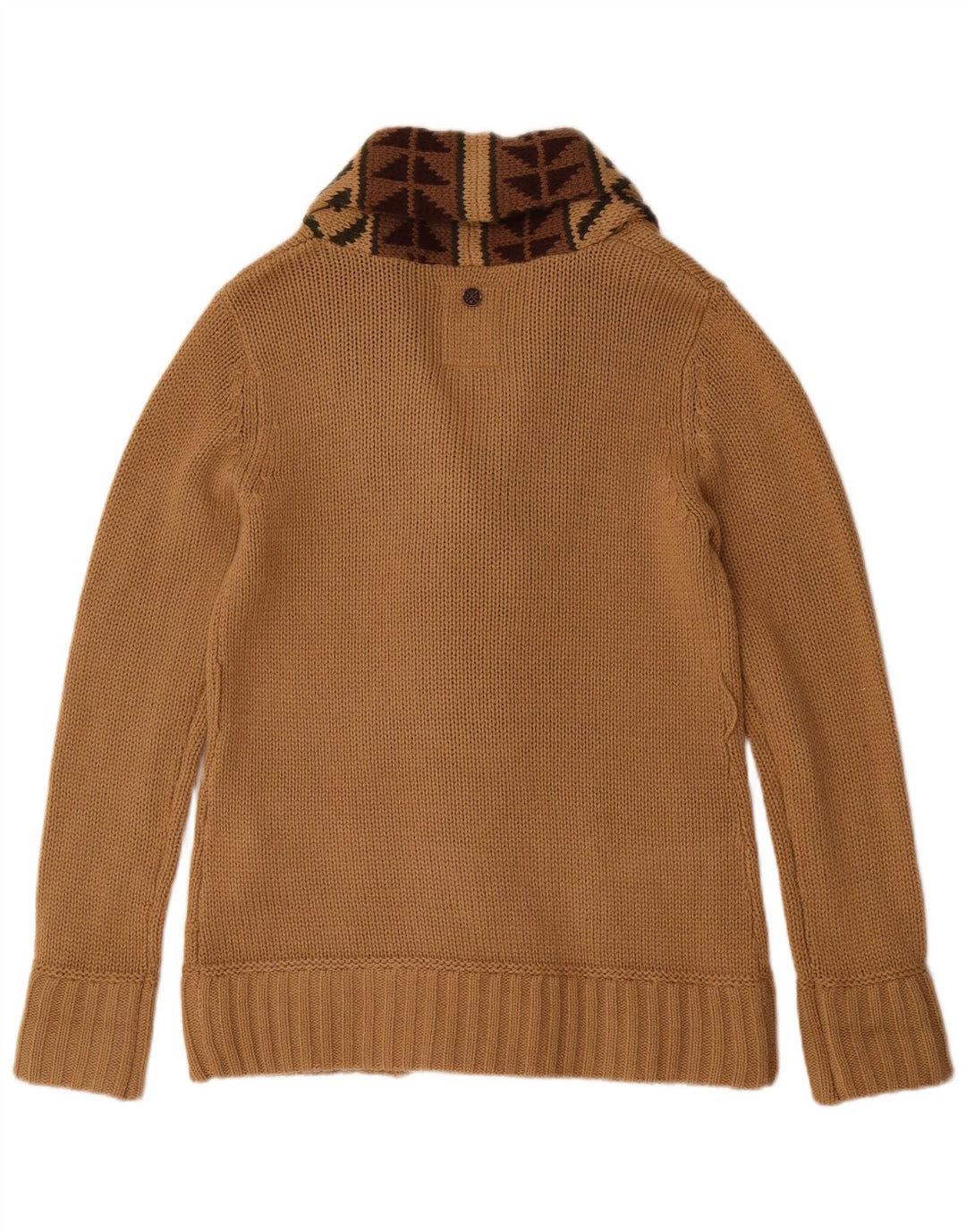 Pulover cardigan pentru femei KHUJO UK 16 mare bej geometric acrilic