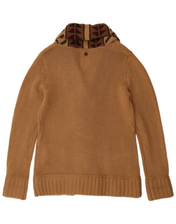 Pulover cardigan pentru femei KHUJO UK 16 mare bej geometric acrilic