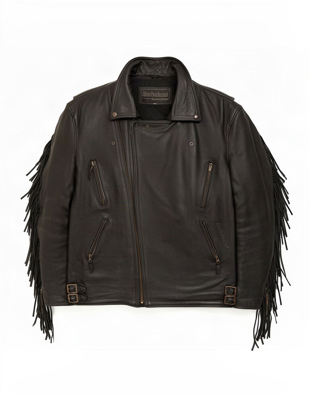 Bikers Paradise Jachetă Biker din piele pentru bărbați EU 54 2XL Negru