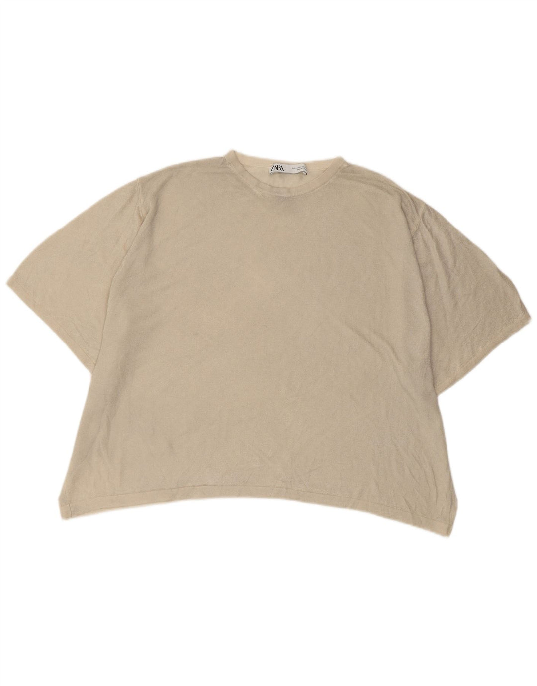 Tricou supradimensionat pentru femei ZARA UK 10 Small Off White