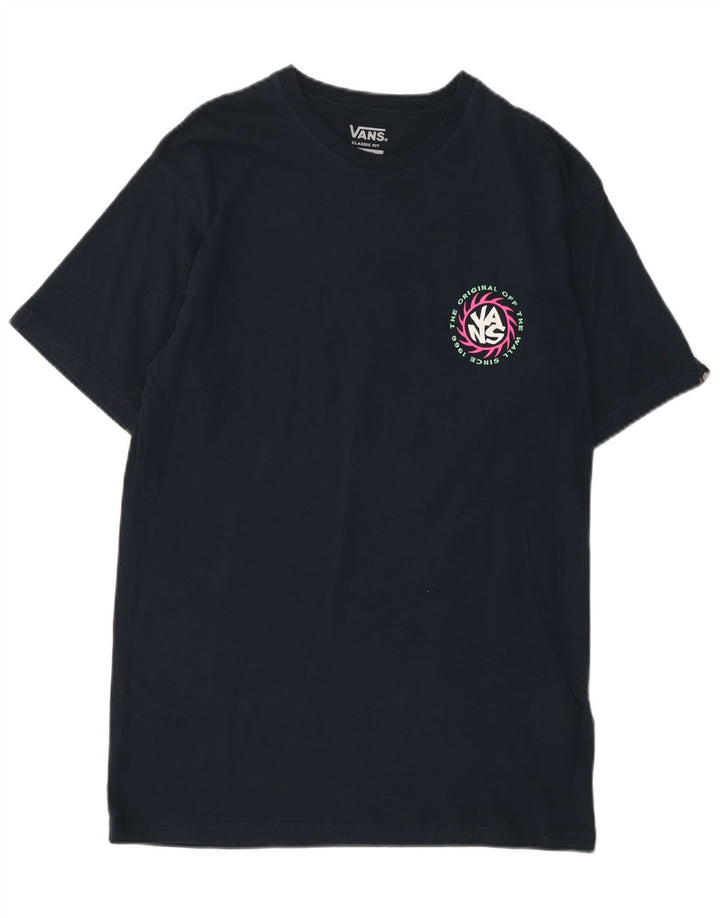 Tricou grafic pentru bărbați Vans Classic Fit Top mediu din bumbac bleumarin