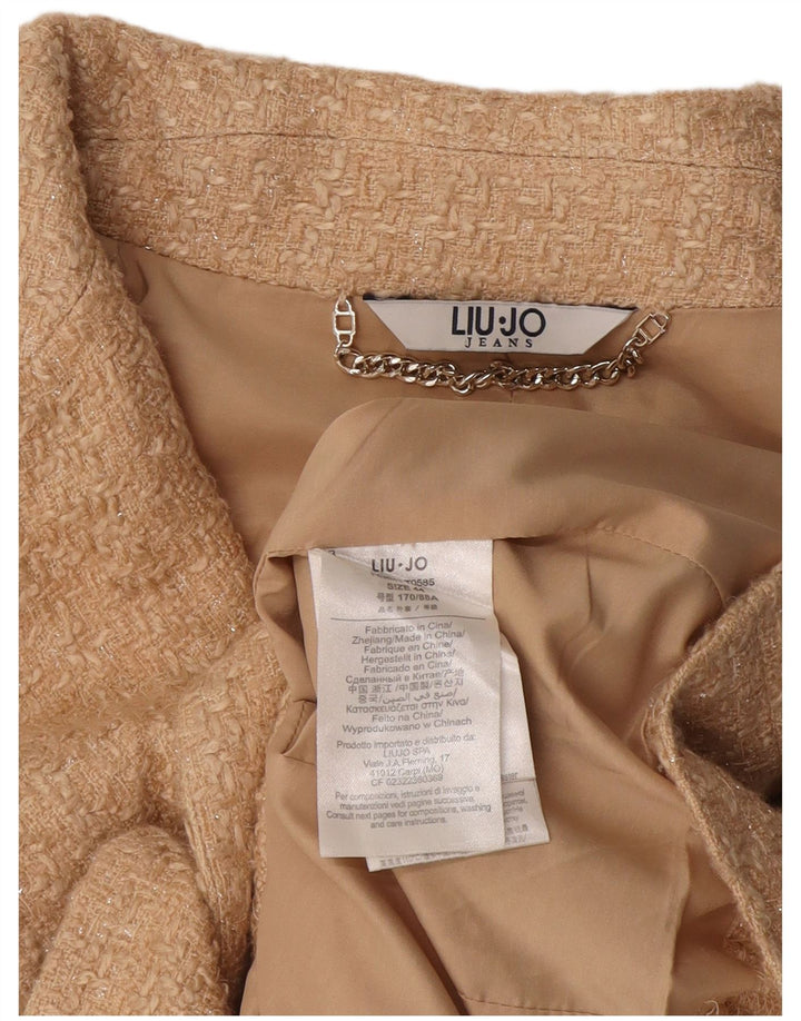 Jachetă Liu Jo pentru femei Crop Blazer IT 44 Medium Bej Acrilic