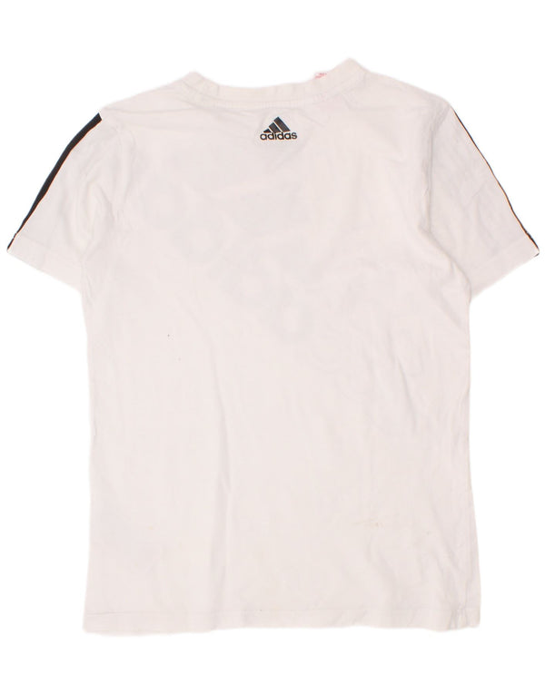 Tricou grafic Adidas pentru băieți Top 9-10 ani, bumbac alb