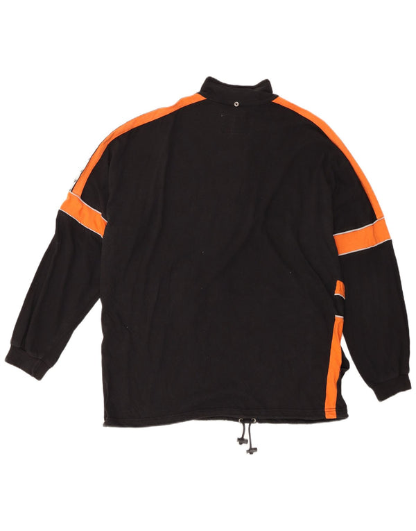 Pulover pentru bărbați Diadora, cu gât cu nasturi, XL, bumbac color bloc negru