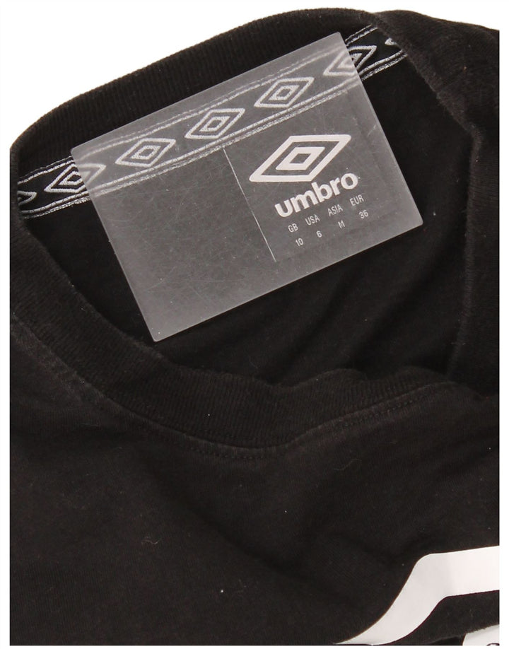 Top cu grafic supradimensionat pentru femei Umbro cu mânecă lungă UK 10 Mic Negru