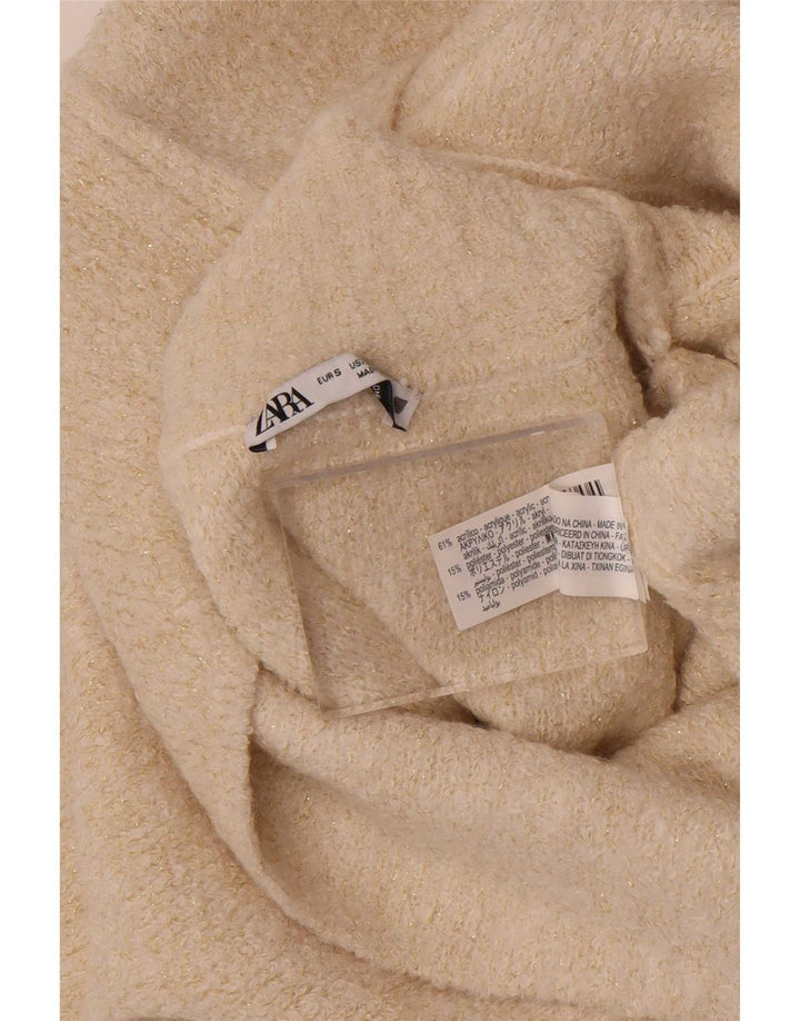 Top cu vestă supradimensionată pentru femei Zara UK 10, mic, alb, acrilic