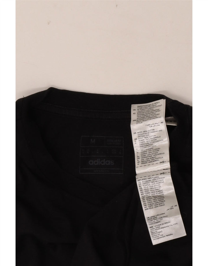 Tricou cu grafic pentru bărbați Adidas, cu croiala normală, top mediu, negru, bumbac