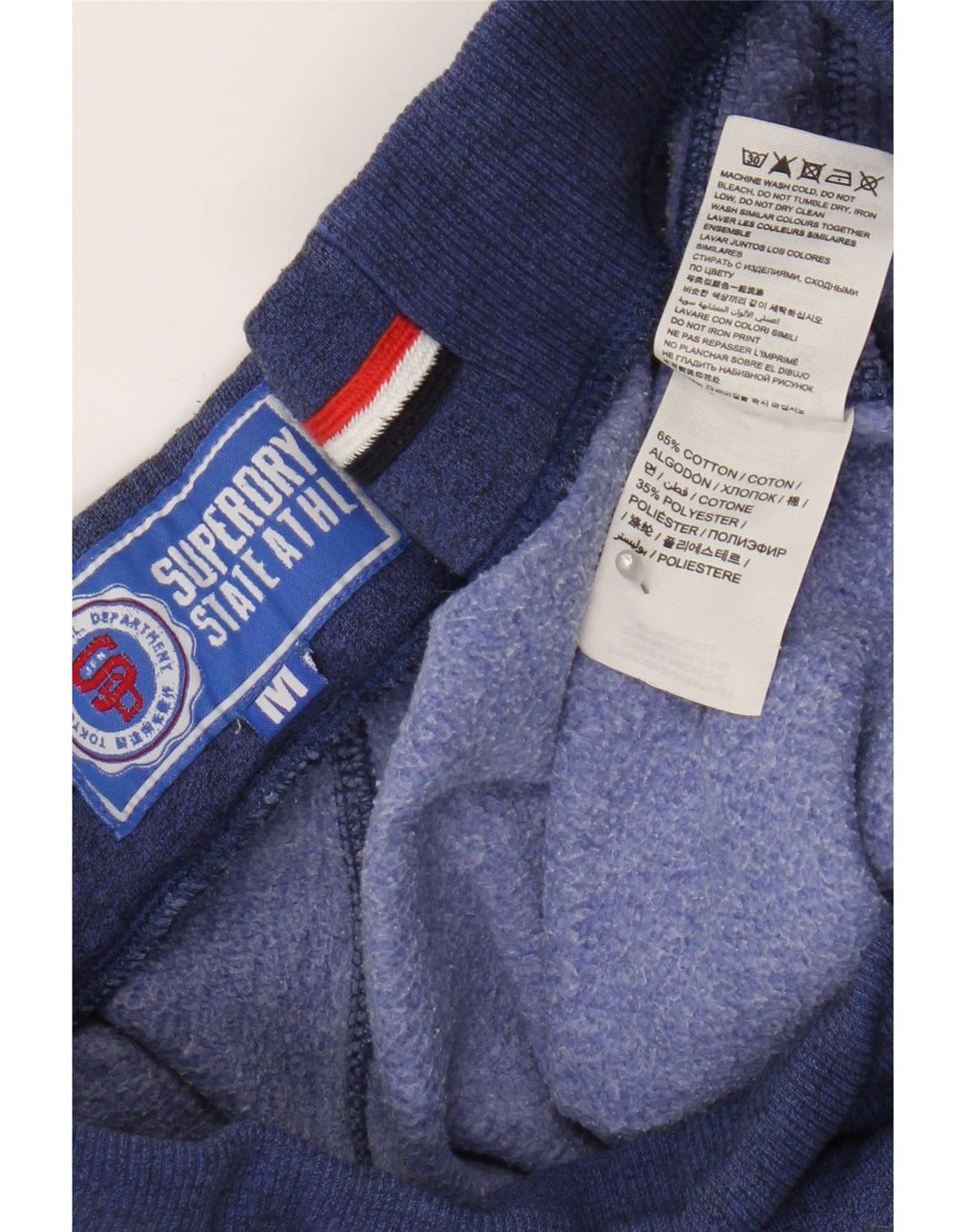 Pantaloni scurți sport grafic Superdry pentru bărbați, bumbac albastru mediu