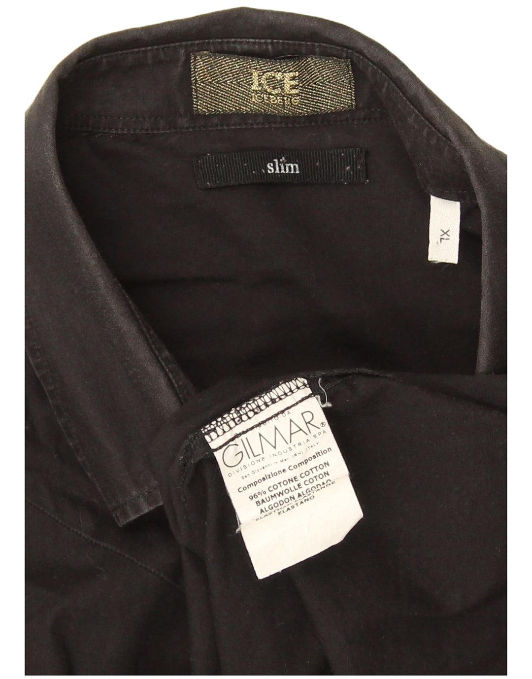 Cămașă Iceberg Slim Fit XL, bumbac negru