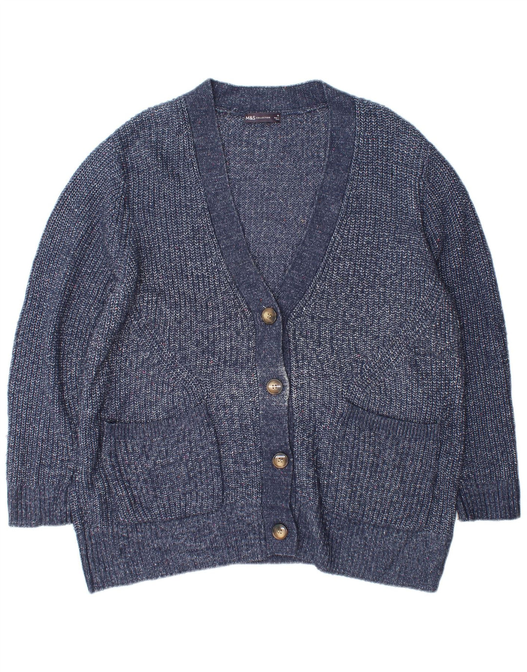 Pulover cardigan supradimensionat pentru femei Marks & Spencer UK 18 XL Blue Flecked