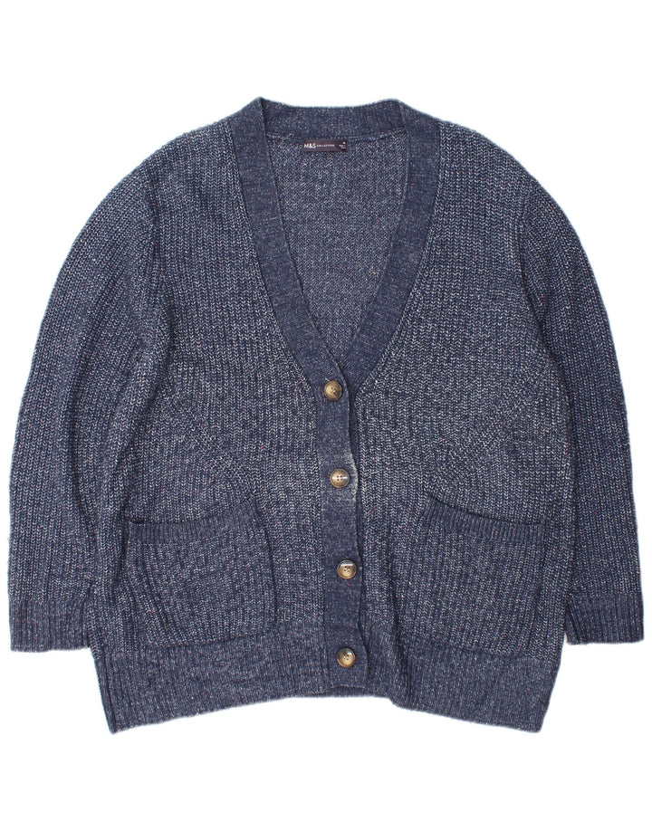 Pulover cardigan supradimensionat pentru femei Marks & Spencer UK 18 XL Blue Flecked