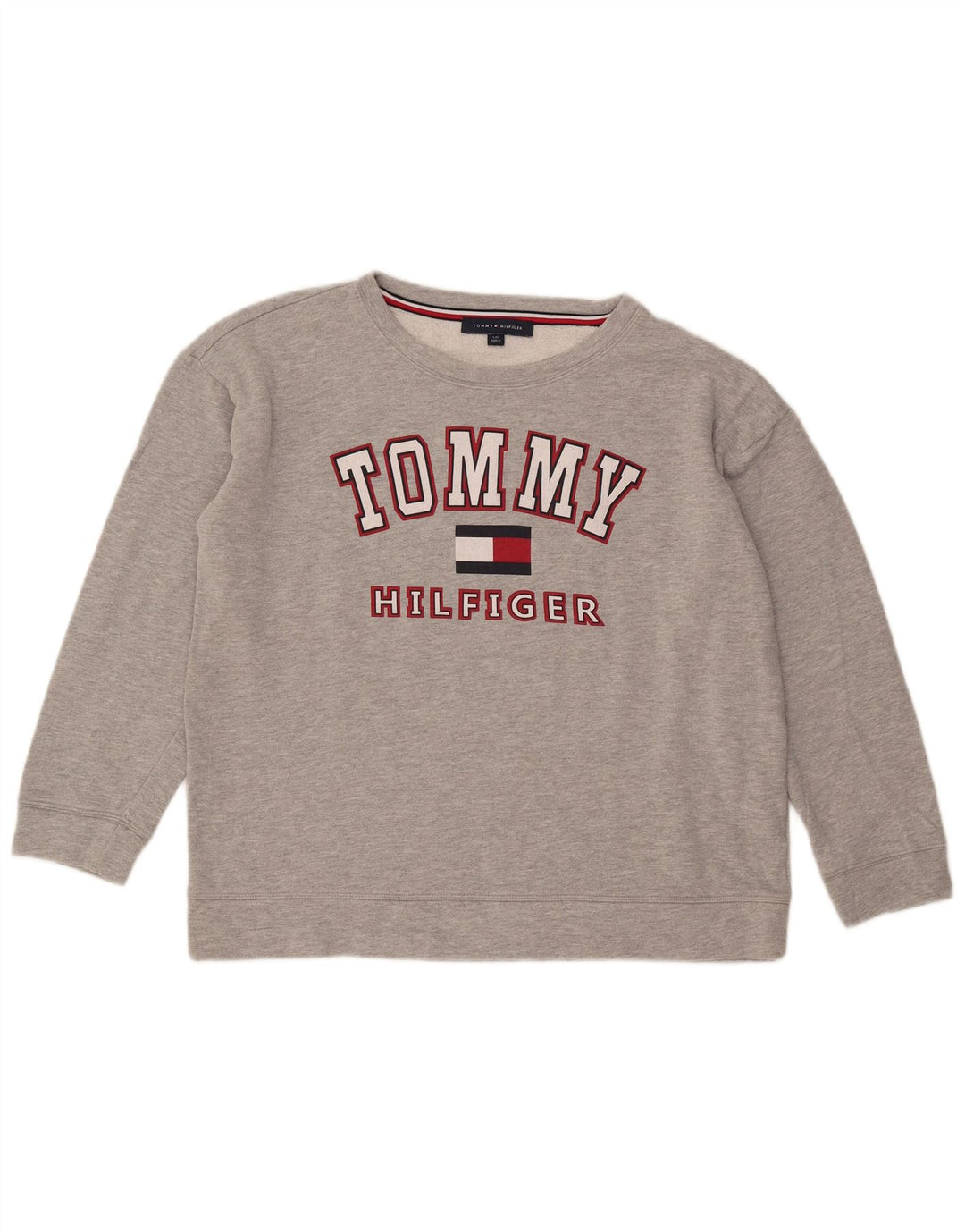 Pulover pentru damă Tommy Hilfiger, cu grafic supradimensionat, UK 16, mare, gri