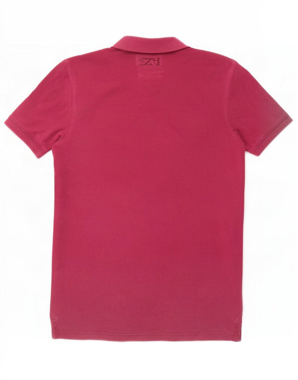 Crew Clothing Mens Polo Shirt Medium Burgundy Cotton