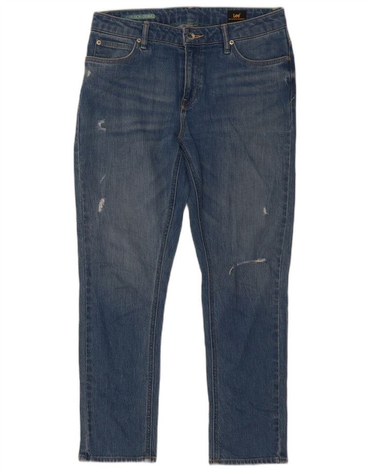 Blugi slim pentru damă Lee Distressed W27 L26 Bumbac albastru