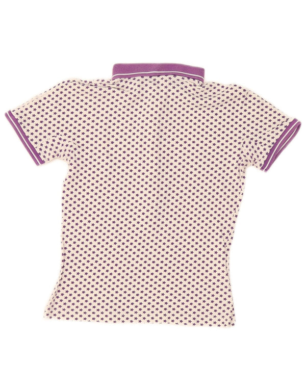 Tricou polo Fred Perry pentru femei UK 12, bumbac cu pete albe medii