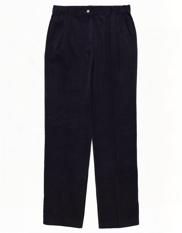 Pantaloni din velur cu talie înaltă pentru femei Slimma UK 16 Large W30 L30 Bleumarin