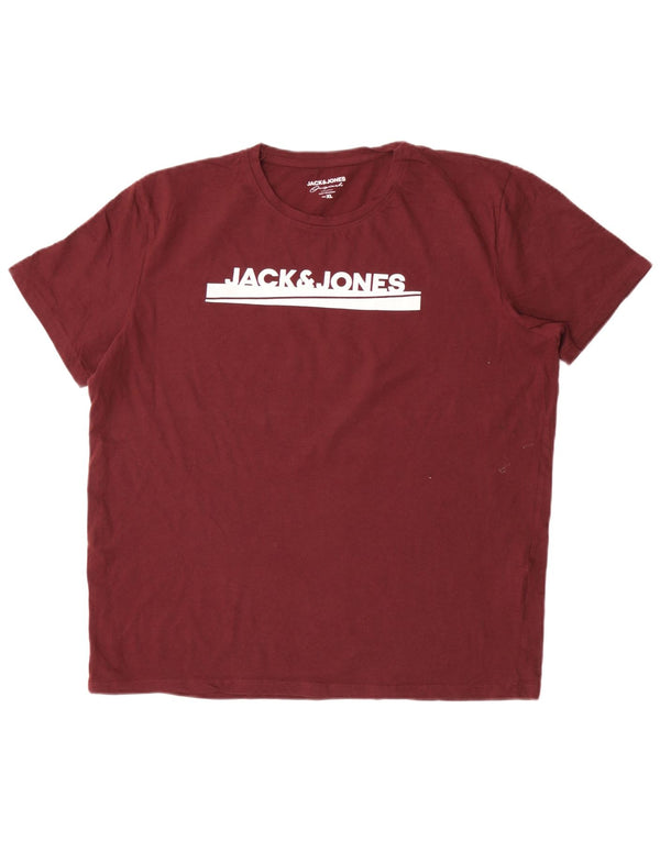 Tricou grafic Jack & Jones pentru bărbați Top XL Bumbac Burgundy
