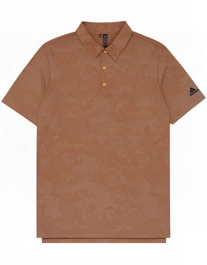 Tricou polo pentru bărbați Adidas, mare, maro, poliester geometric