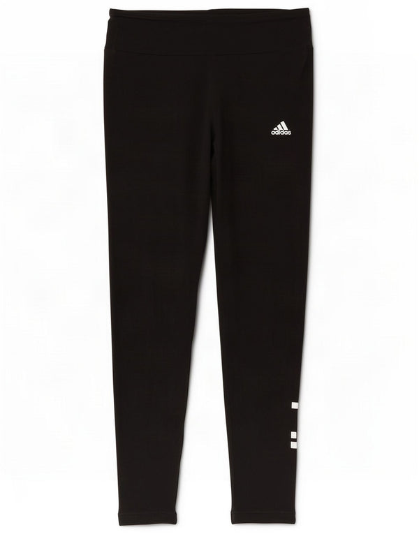 Adidas Womens Graphic Leggings UK 14 Medium Black Cotton
