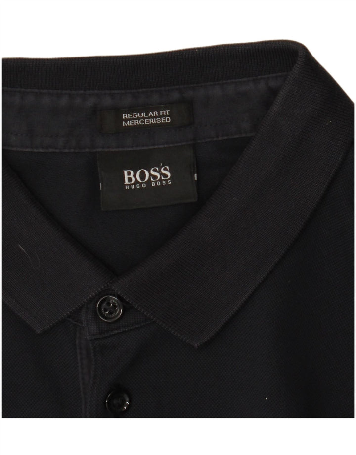 Tricou polo Hugo Boss pentru bărbați, cu formă regulată, negru mediu