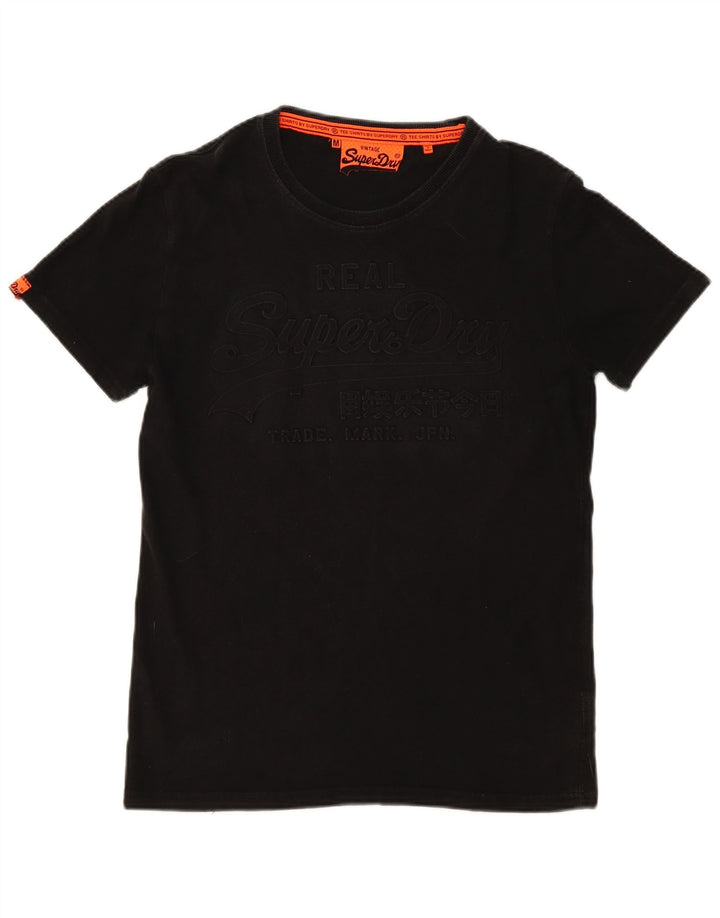 SUPERDRY tricou grafic pentru bărbați Top mediu negru bumbac