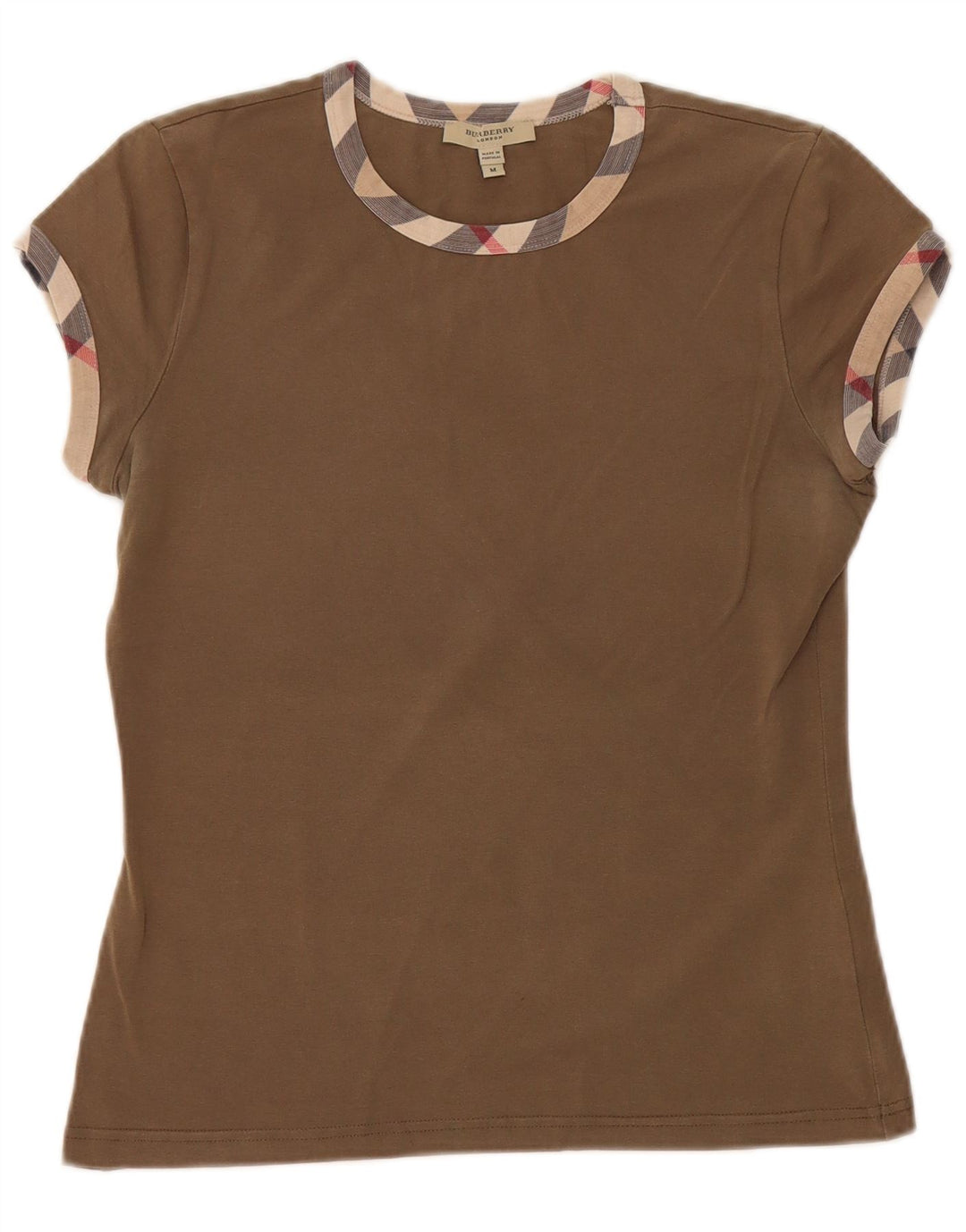 BURBERRY Tricou pentru femei Top UK 12 Medium Khaki Bumbac